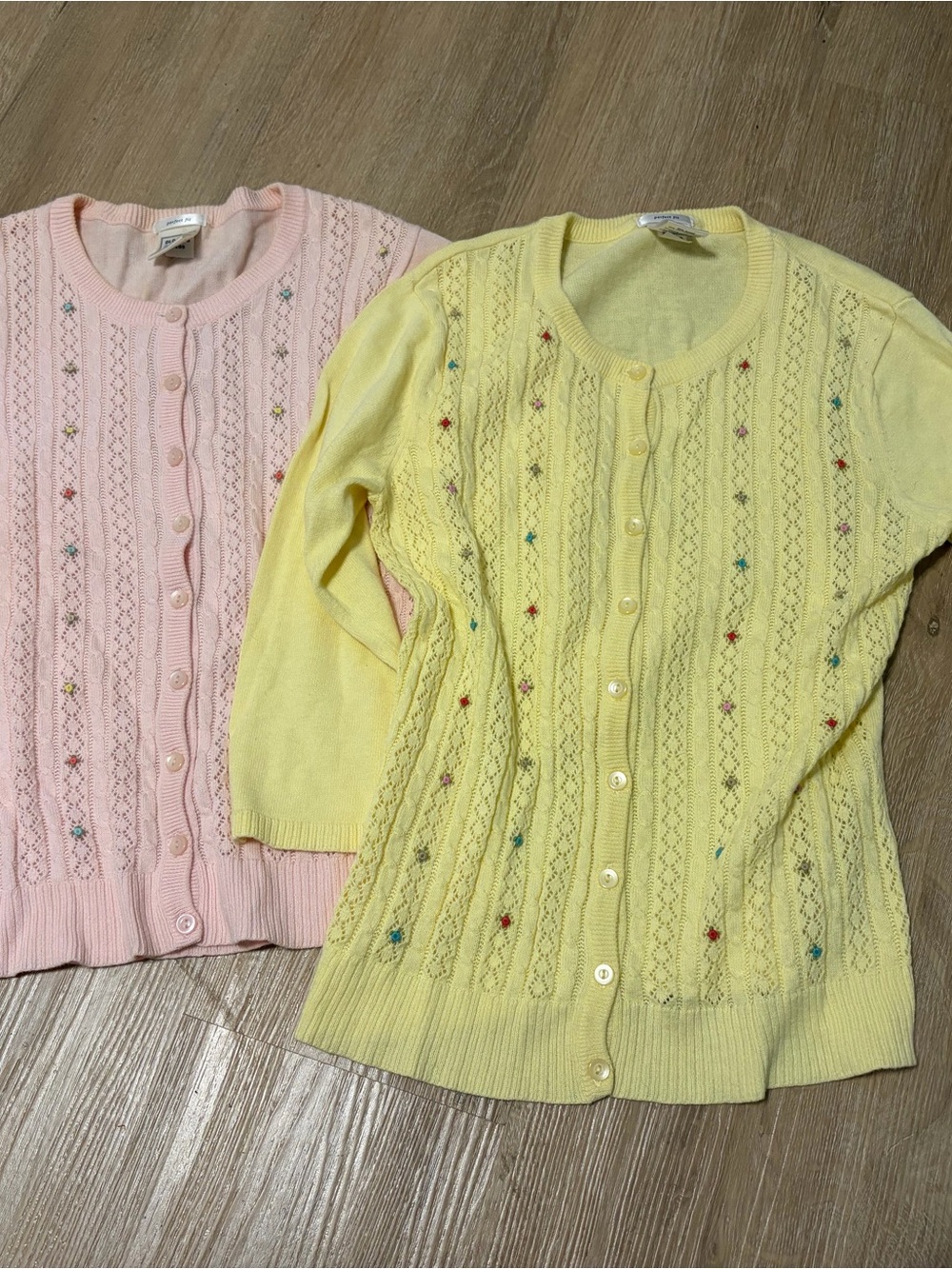Y2K  Knit Button-Front Cardigan Sweater - Yellow/Pink Bundle 2